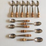 Set of 6 teaspoons bamboo 1960 mid century riviera