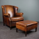 Armchair + sheepskin pouf