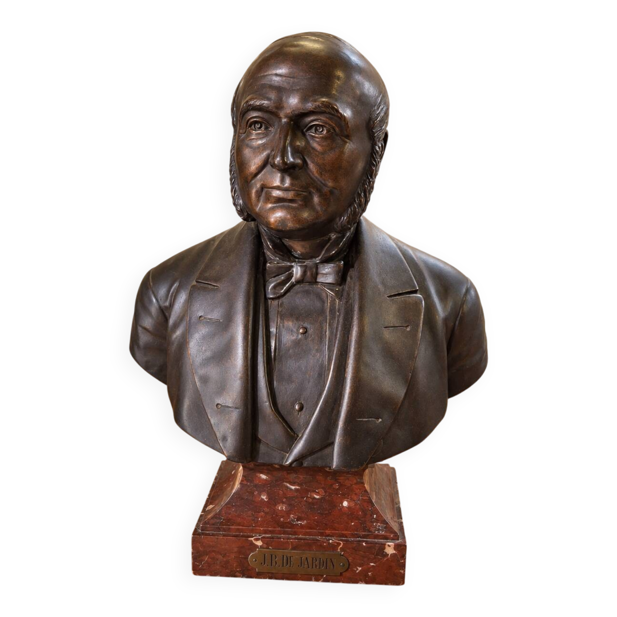 Bust of Jean-Baptiste Dujardin in bronze – Signed Parmer Fecit – 1889