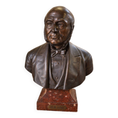 Buste de Jean-Baptiste Dujardin en bronze – Signé Parmer Fecit – 1889