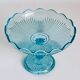 Sky blue glass compotier