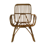 Chaise d’enfant en rotin vintage