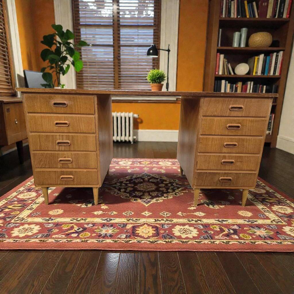Bureau en bois vintage / bureau