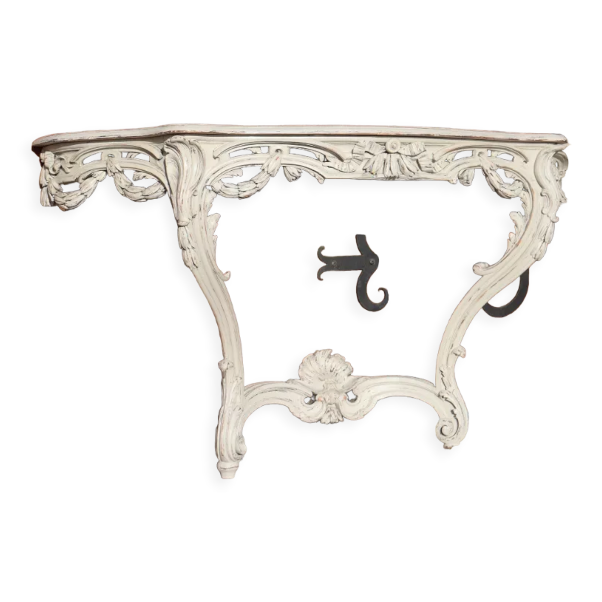 Carved wooden console