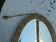 bevelled wooden art deco and gilded stucco bevelled mirror 66x39cm