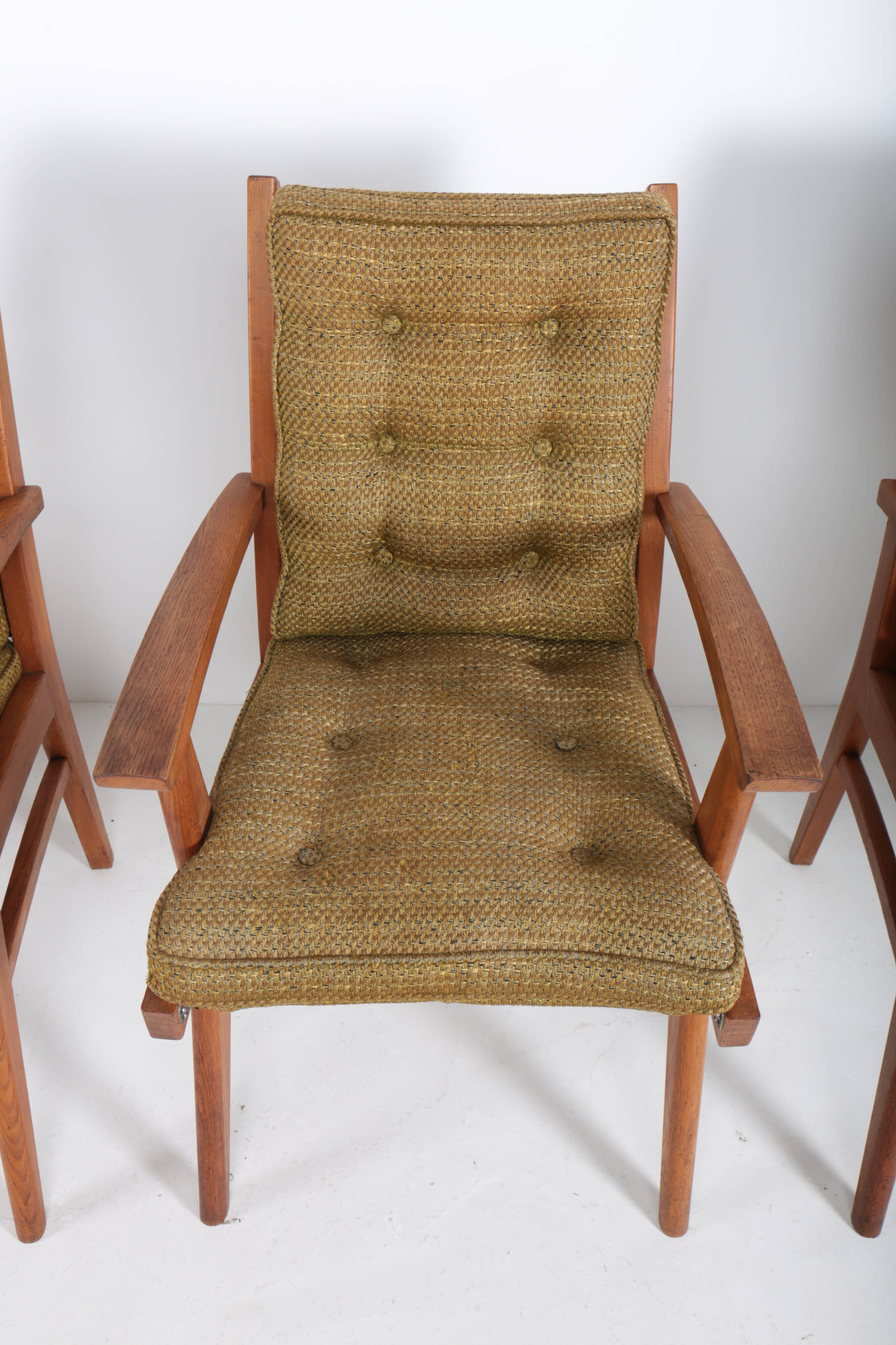 Set of 4 vintage Free-Span FS-116 armchairs, 50s