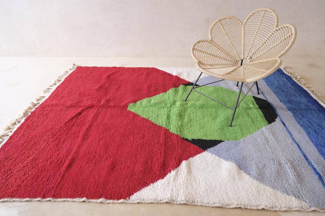 Tapis berbère beni ourain traditionnel tissé à la main