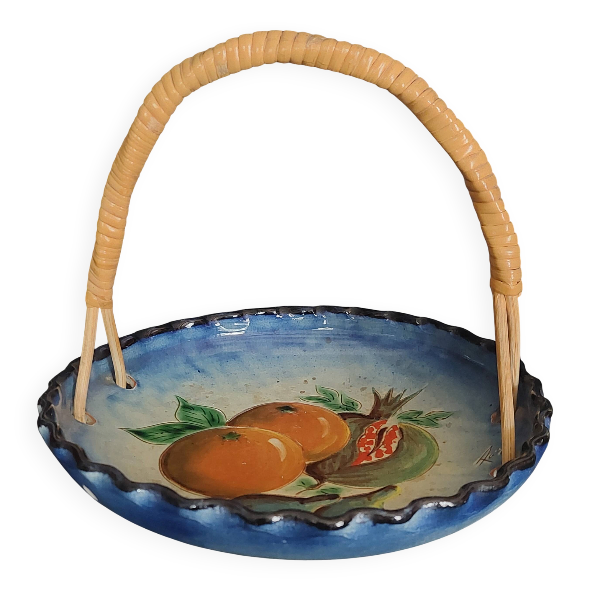 Vintage fruit bowl signed Pagric Spain 1980s
