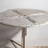 Antique white round outdoor table (c.1930)