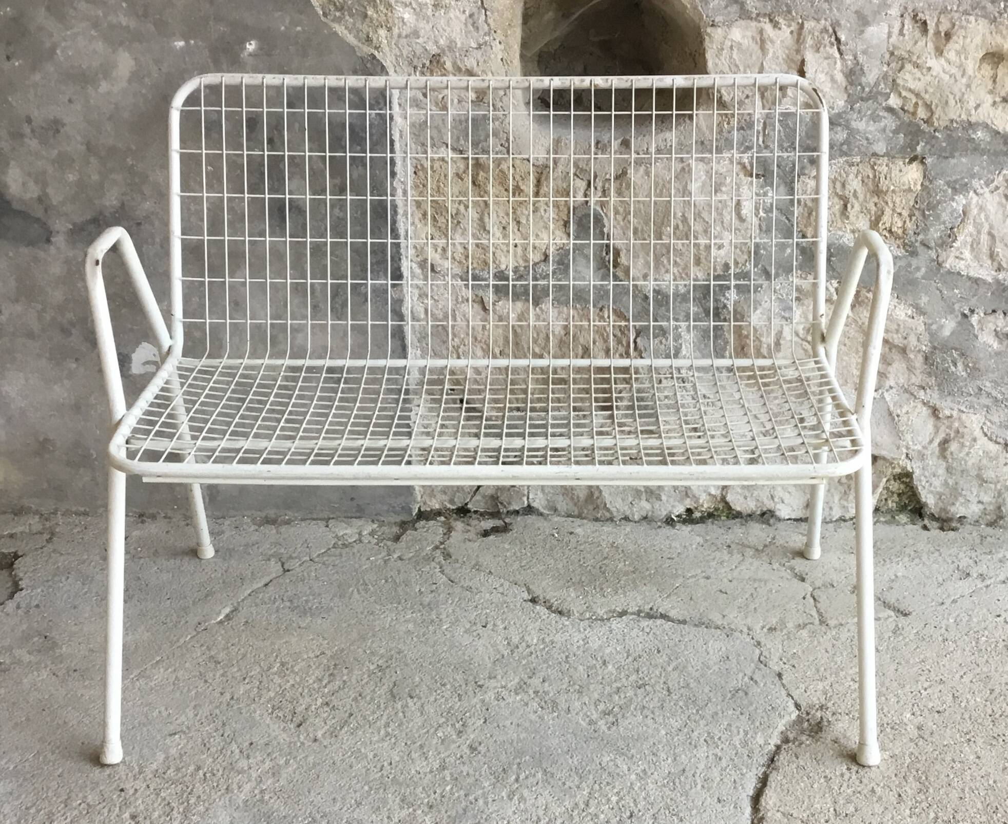 EMU bench model rio vintage - white metal mesh - 1960