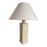 French sculpture lamp in white stone / 60s / Albert Tormos style / artisanal work / Mid-Century / France / 20th century