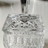 Beautiful Vintage sugar bowl square crystal shape. Cross patterns, diamonds, scales