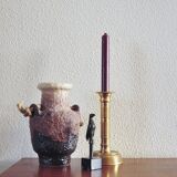 Hanging vase in purple earthenware
