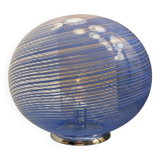 Contemporary Murano Style Blue Swirling Murano Glass Table Lamp