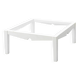 Vintage coffee table in white lacquered wood and glass, Italian design 1970s