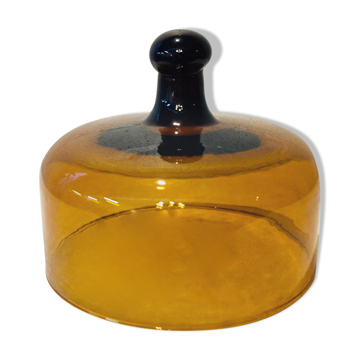 Colorful smoked glass bell, vintage 70s