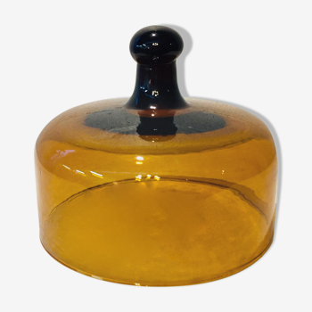 Cloche en verre soufflé fumé coloré vintage années 70