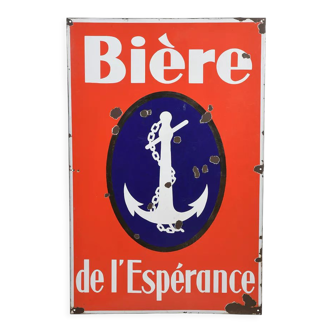 Plaque publicitaire émaillée Bière de l’Espérance