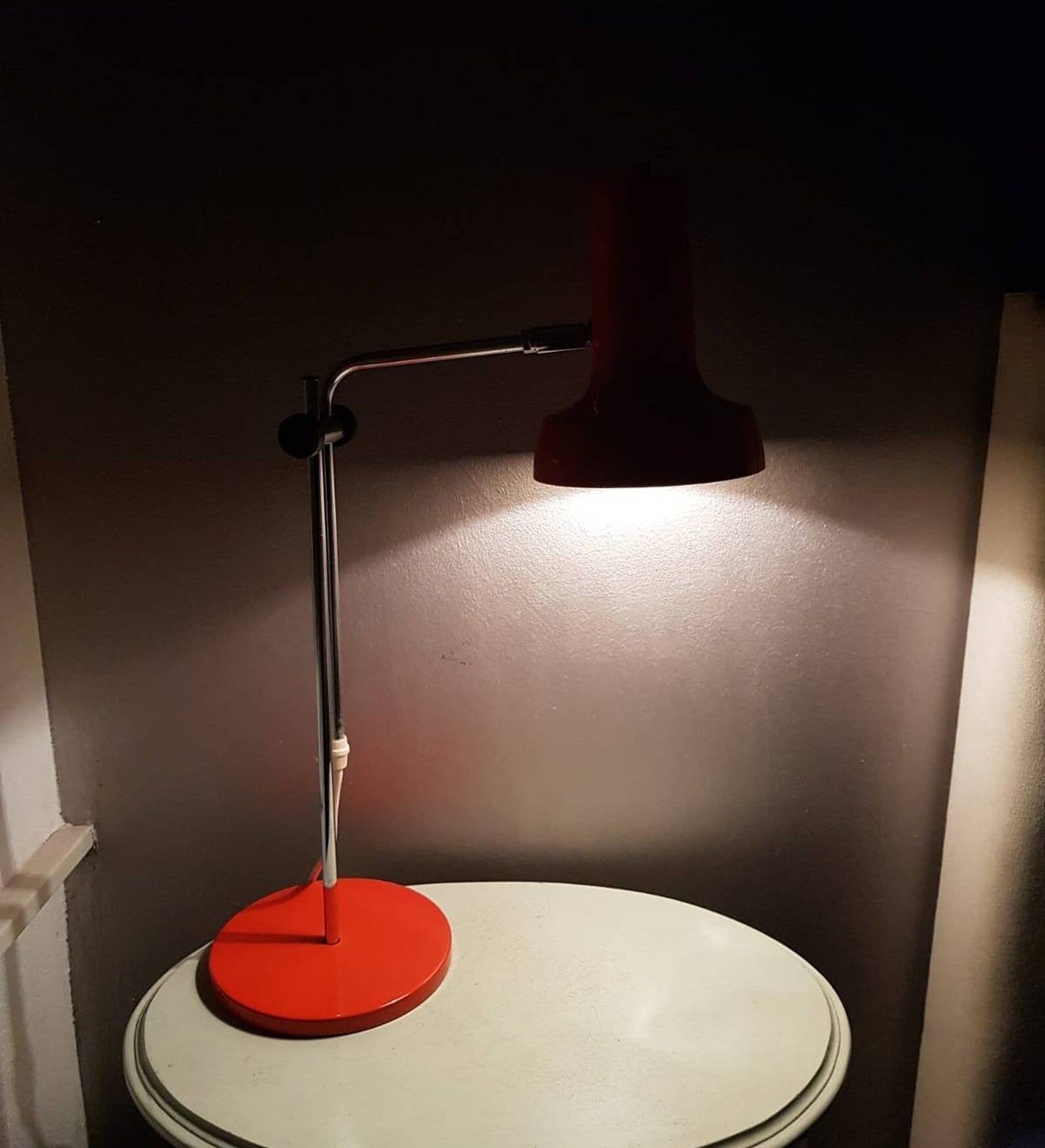 1970s orange metal desk lamp