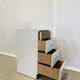 Vintage white and brown formica dresser with 4 deep drawers