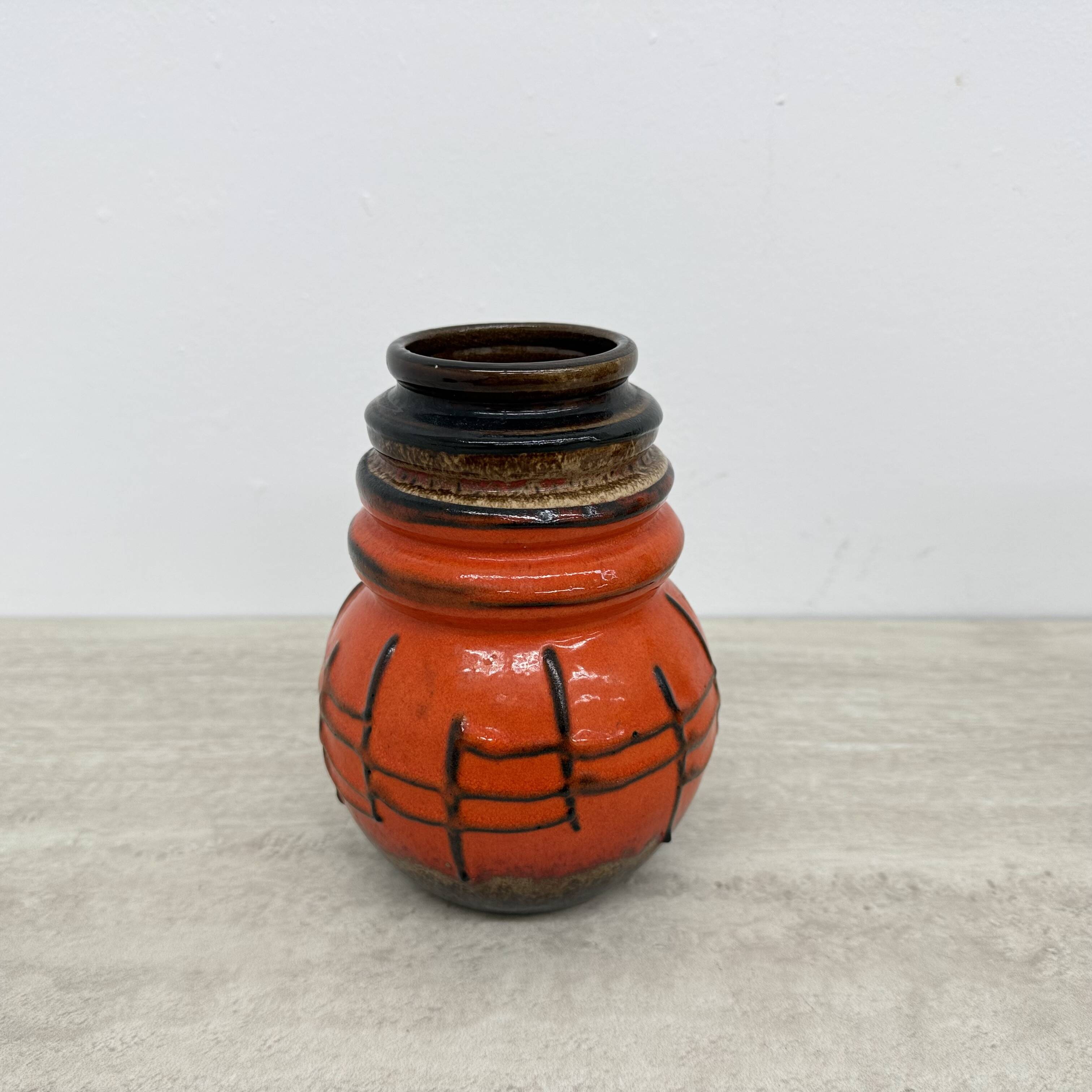 Scheurich West Germany orange vase , 1970s retro vintage