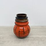 Scheurich West Germany orange vase , 1970s retro vintage