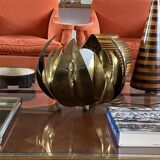 Lampadaire/lampe de table en laiton fleur de lotus, attr. Bottega Gadda, Italie, 1970