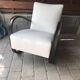 Fauteuil H 269 art déco en bois et velours crème, design Jindřich Halabala (1930)