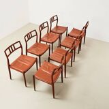 Niels Otto Moller Set of 8 Model 79 Dining Chairs in Rosewood and Leather for JL Mollers 1966