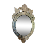 Bevelled venetian mirror, pediment, high 114 cm