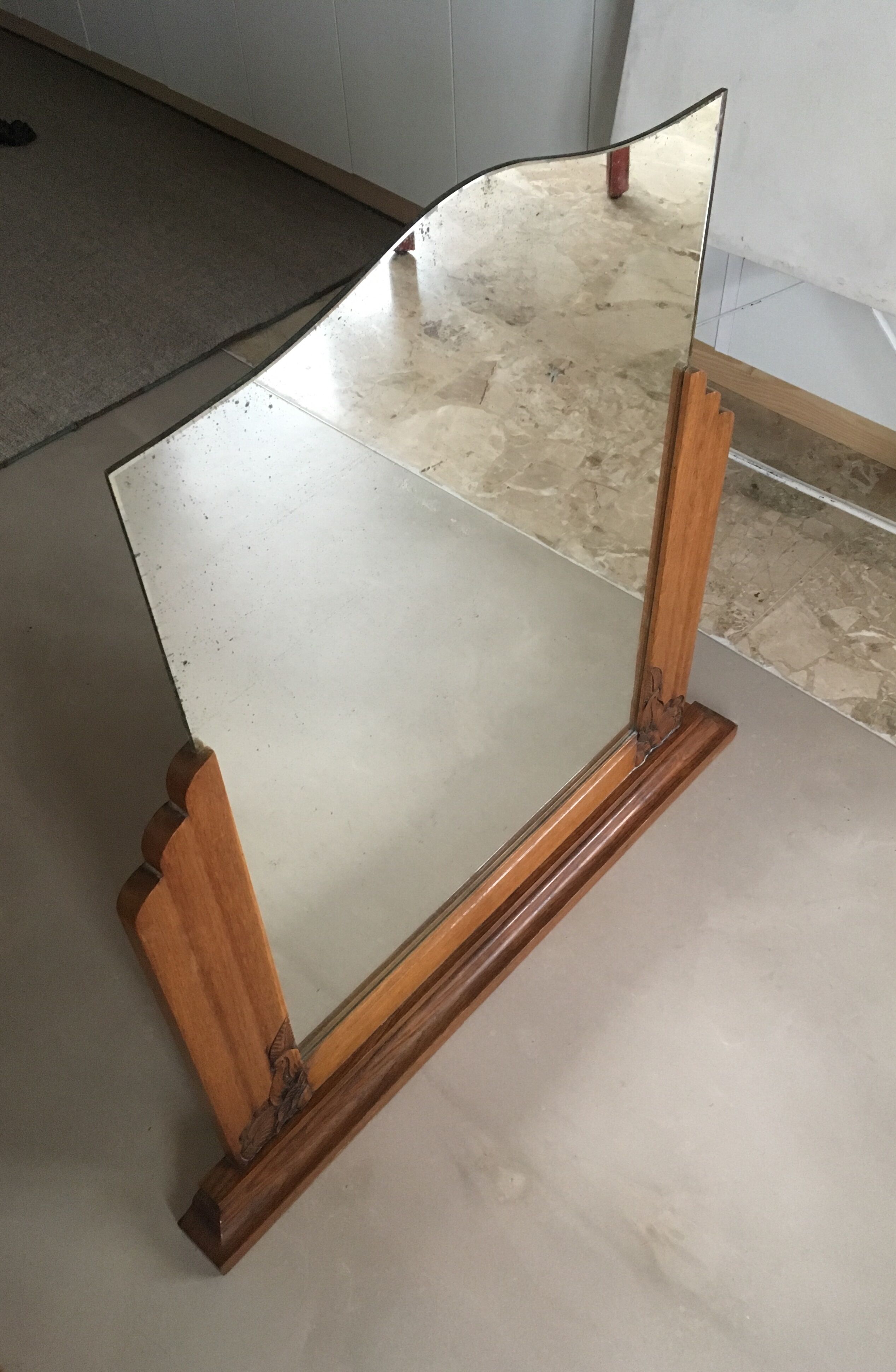 Large art deco mirror 90x92cm