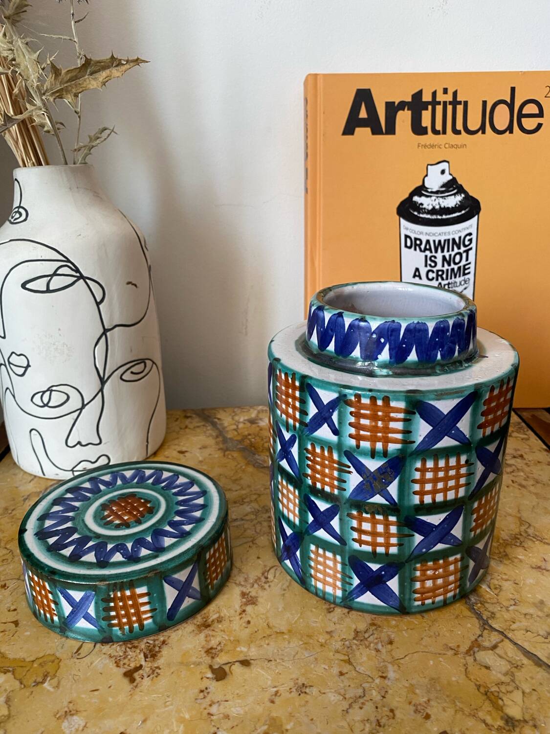 Robert Picault de Vallauris ceramic lidded pot