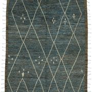 Hand-Knotted Turkish Contemporary 290 cm x 383 cm Blue Wool Carpet