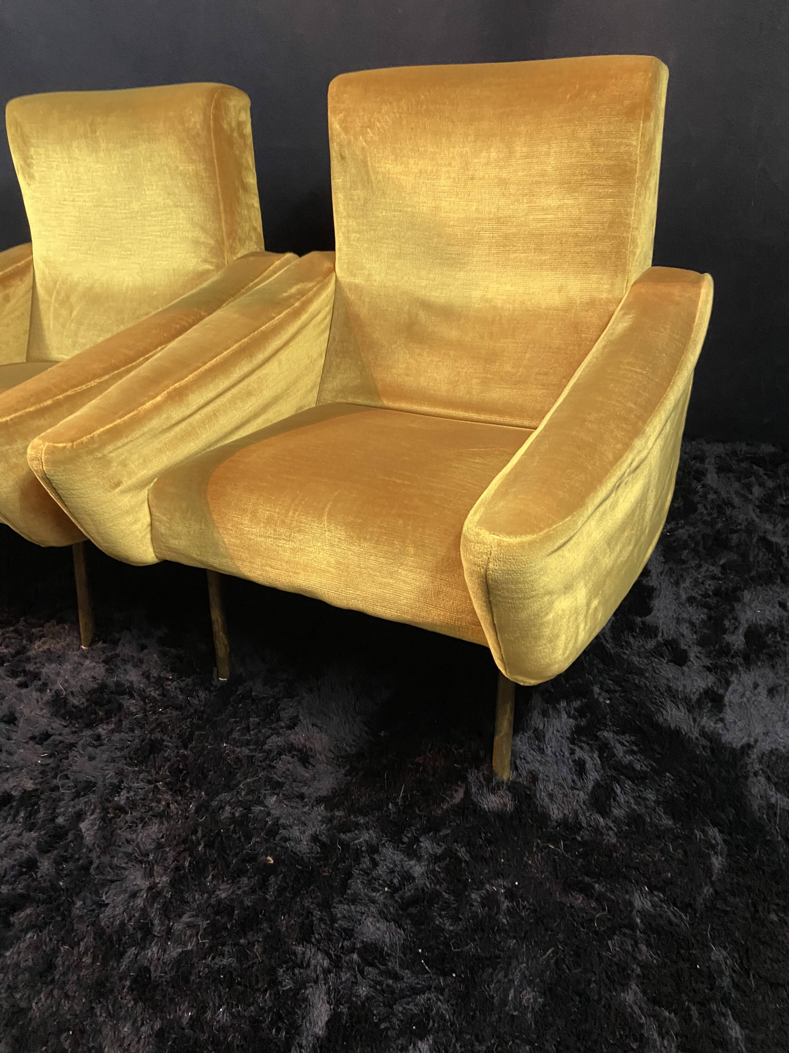 Pair of designer armchairs 1955-60 Louis Paolozzi for Brandt Zol Steiner