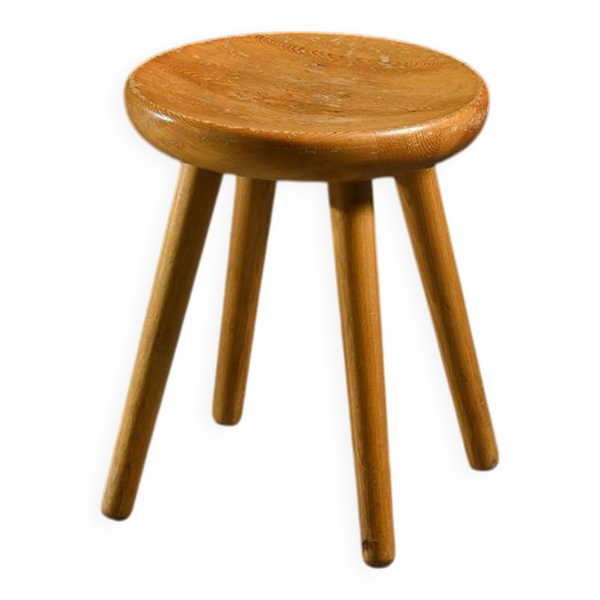Pine stool by René Martin, France, circa 1965