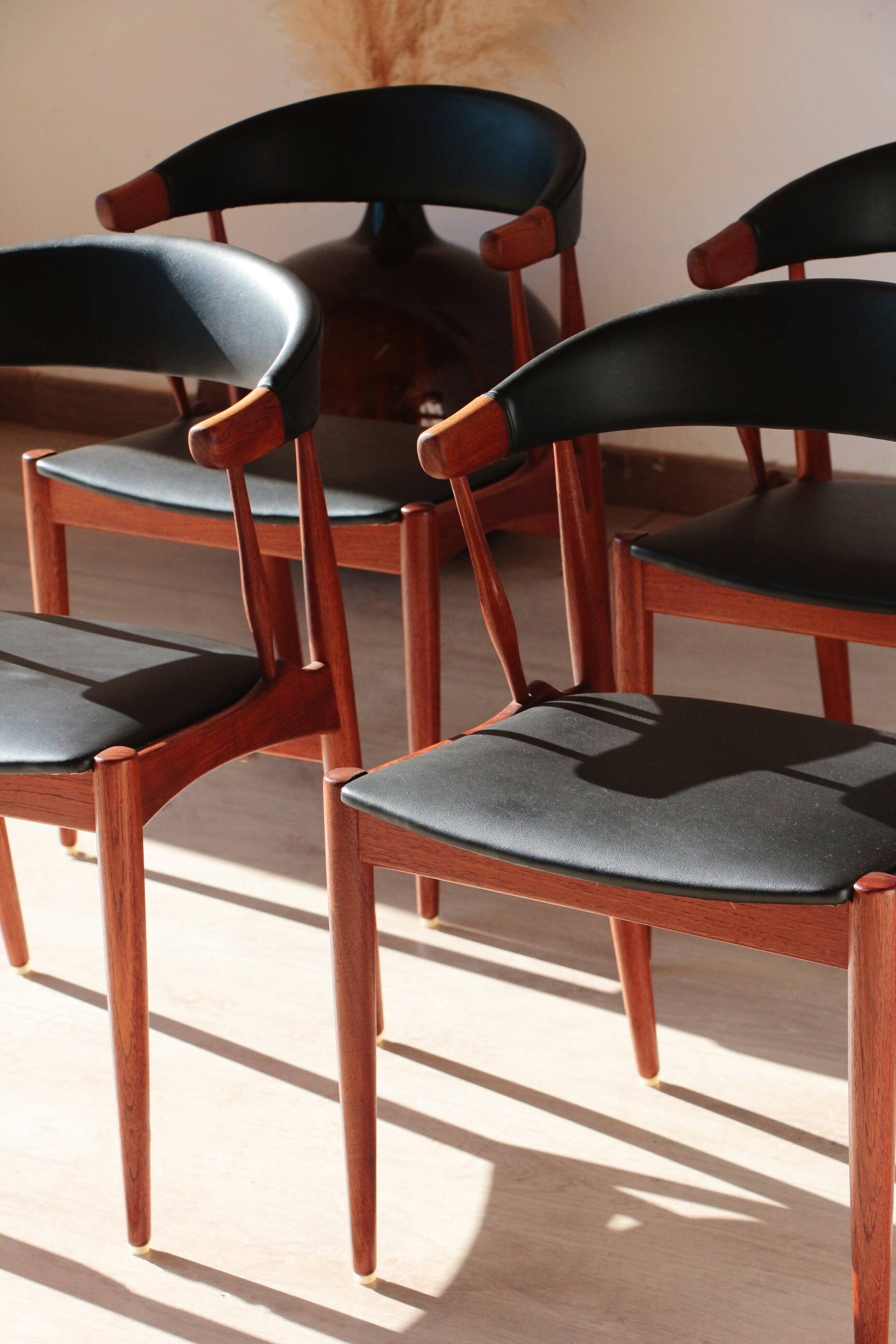 Set of 4 Johannes Andersen Scandinavian teak armchairs, 1960s