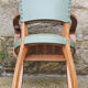 Fauteuil bridge vintage vert années 30 - 40