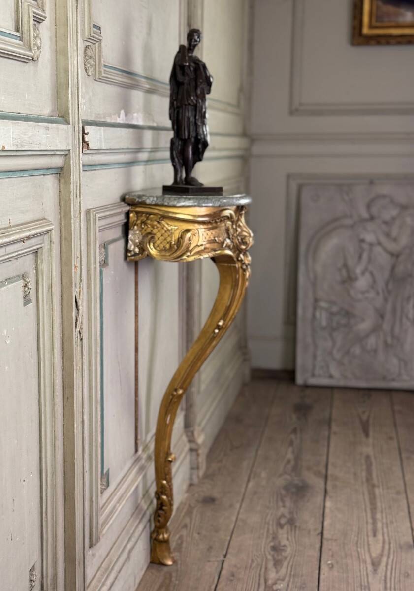 Console D’entre-deux, Bois Sculpté Et Doré De Style Louis XV, Vers 1900, Ma