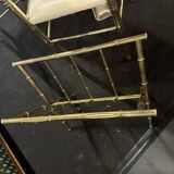 Hollywood Regency Brass and Bamboo Magazine Rack by Maison Baguès, 1970s