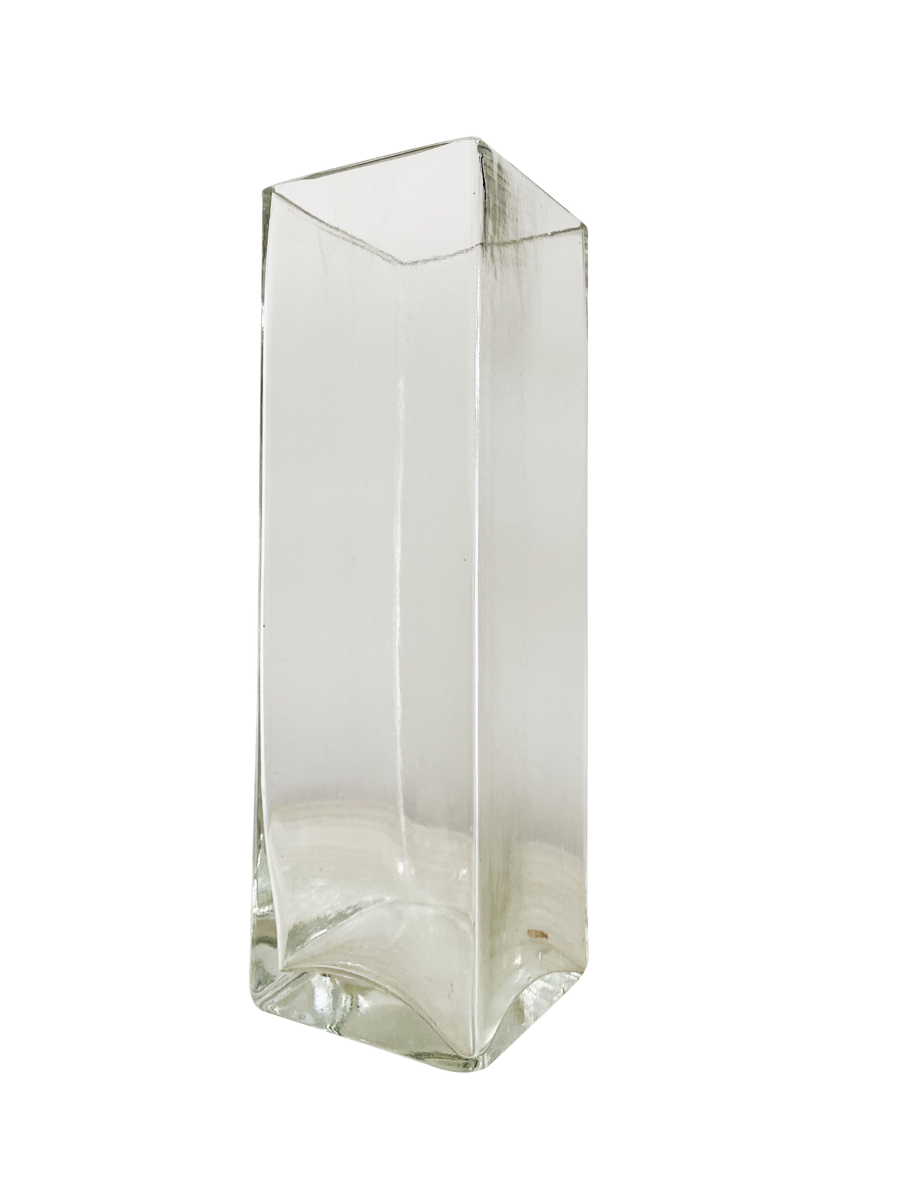 Transparent glass vase