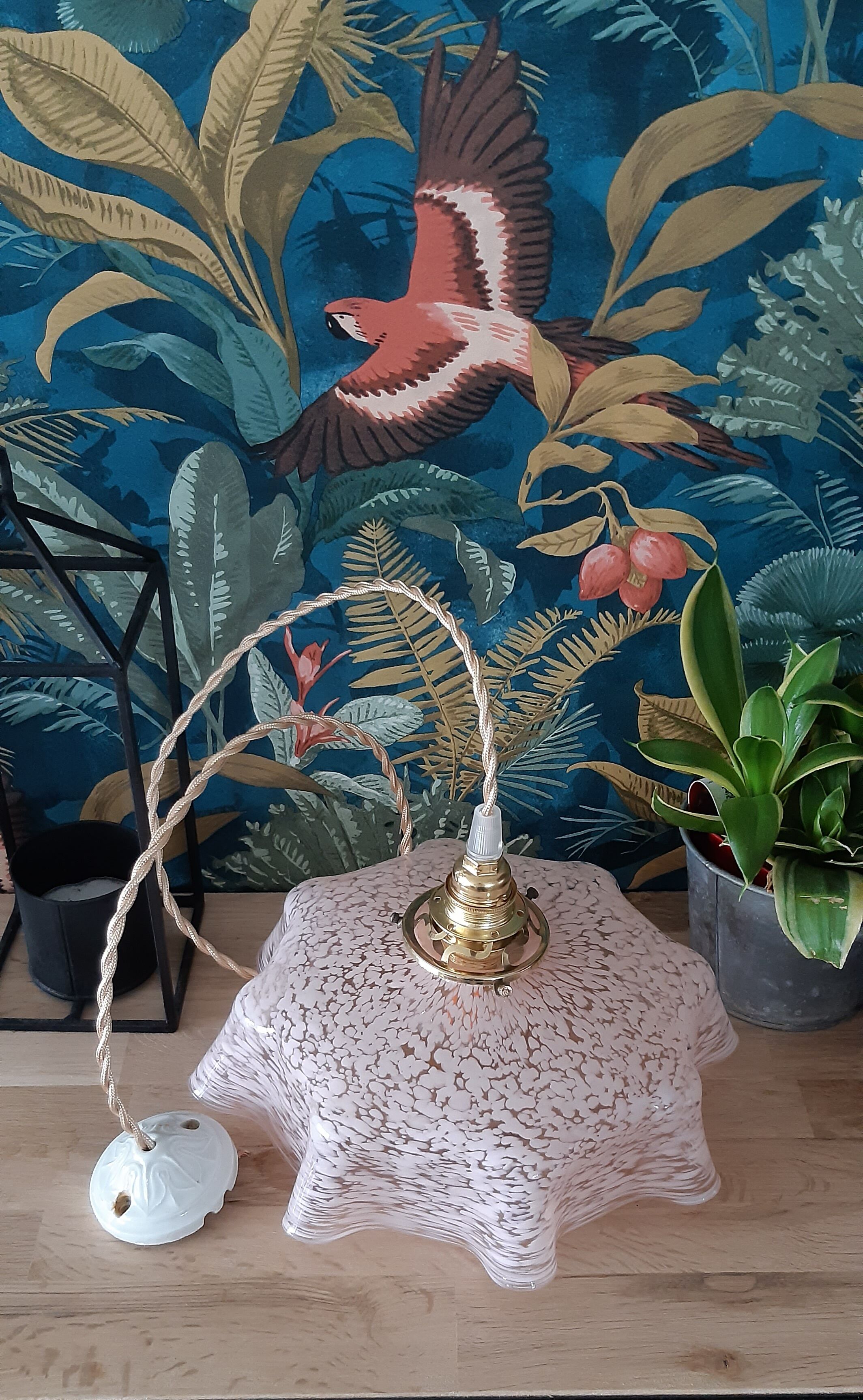 Clichy vintage glass suspension