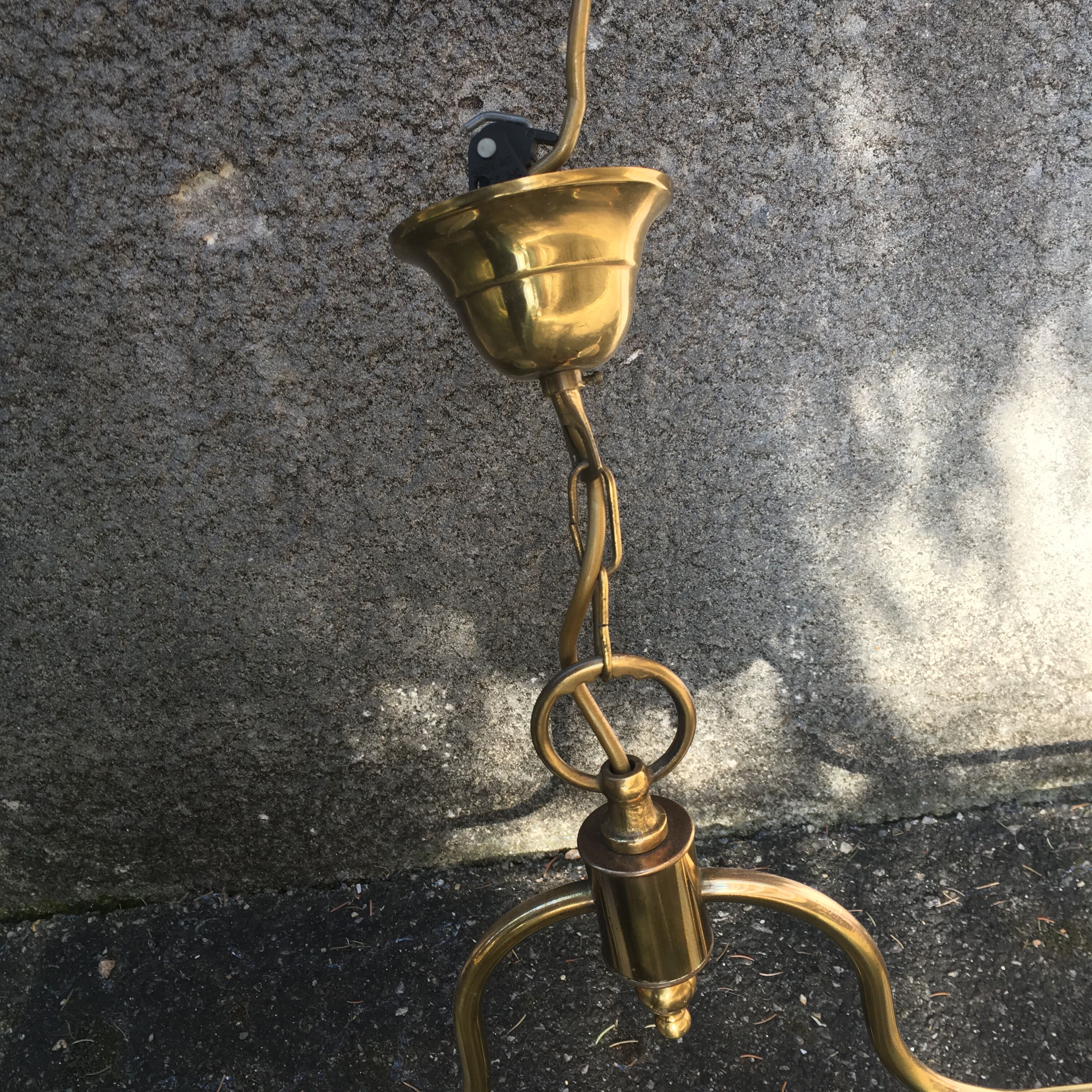 Great hanging double glass, iron and brass.