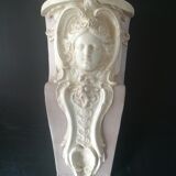 Patinated plaster wall cariatide console
