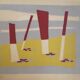 The beach, 1954. original lithograph by léon gischia (1903-1991).