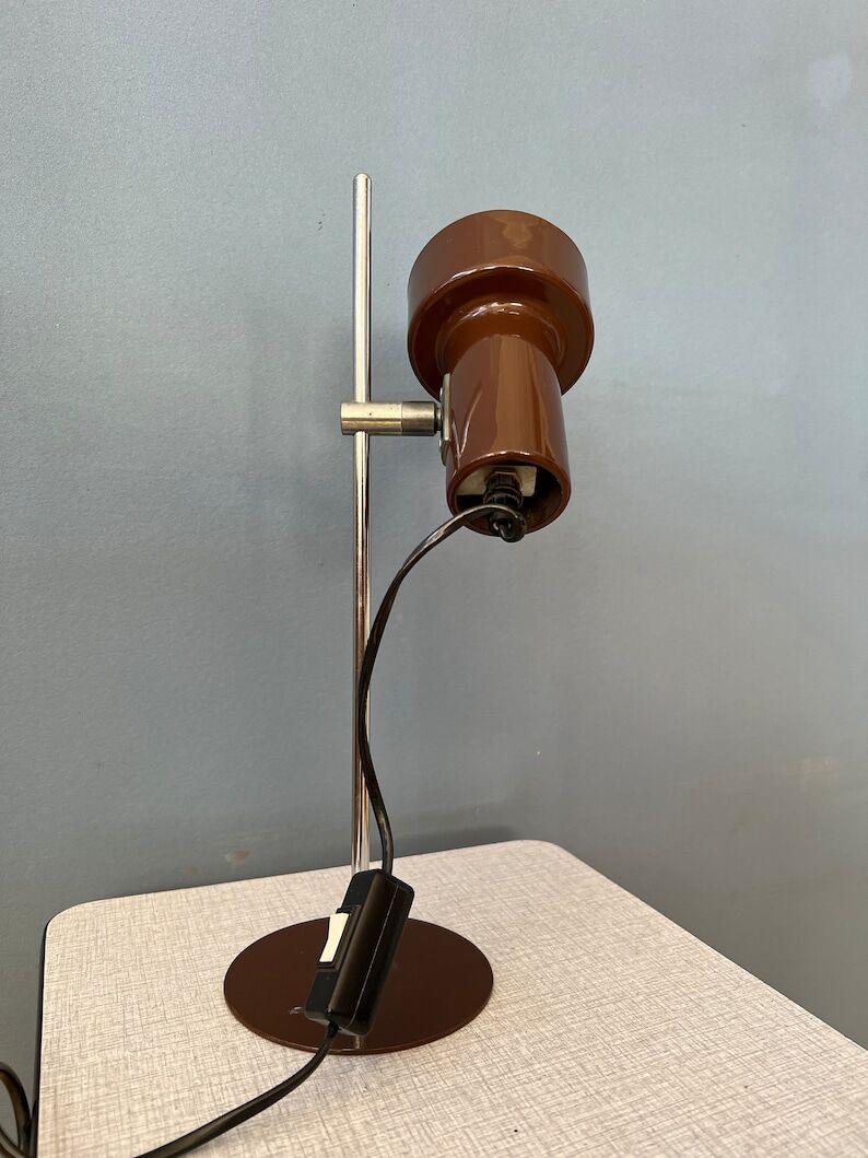 Lampe de bureau space age ajustable marron