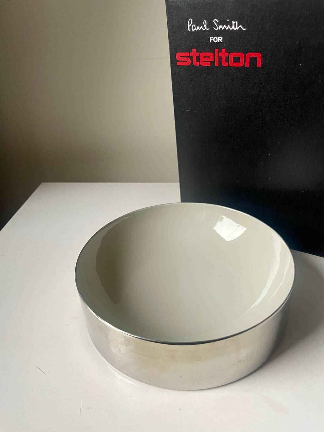 Paul smith for stelton stainless steel with grey enamel bowl never used nib