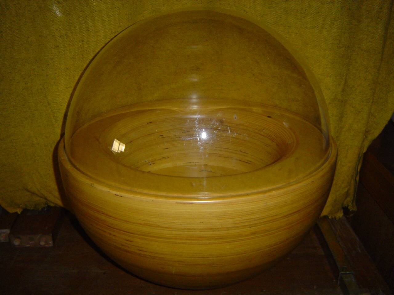 Bar rond en bois et plexi- 1980 --pino pedano