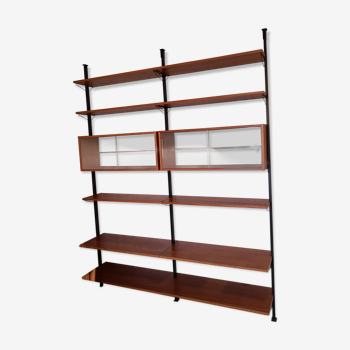 Olof Pira teak modular library shelf system for String