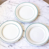 3 dessert plates bordered green - Pyroblan