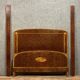 Art Deco period bed in marquetry of Loupe and Lemon tree around 1925